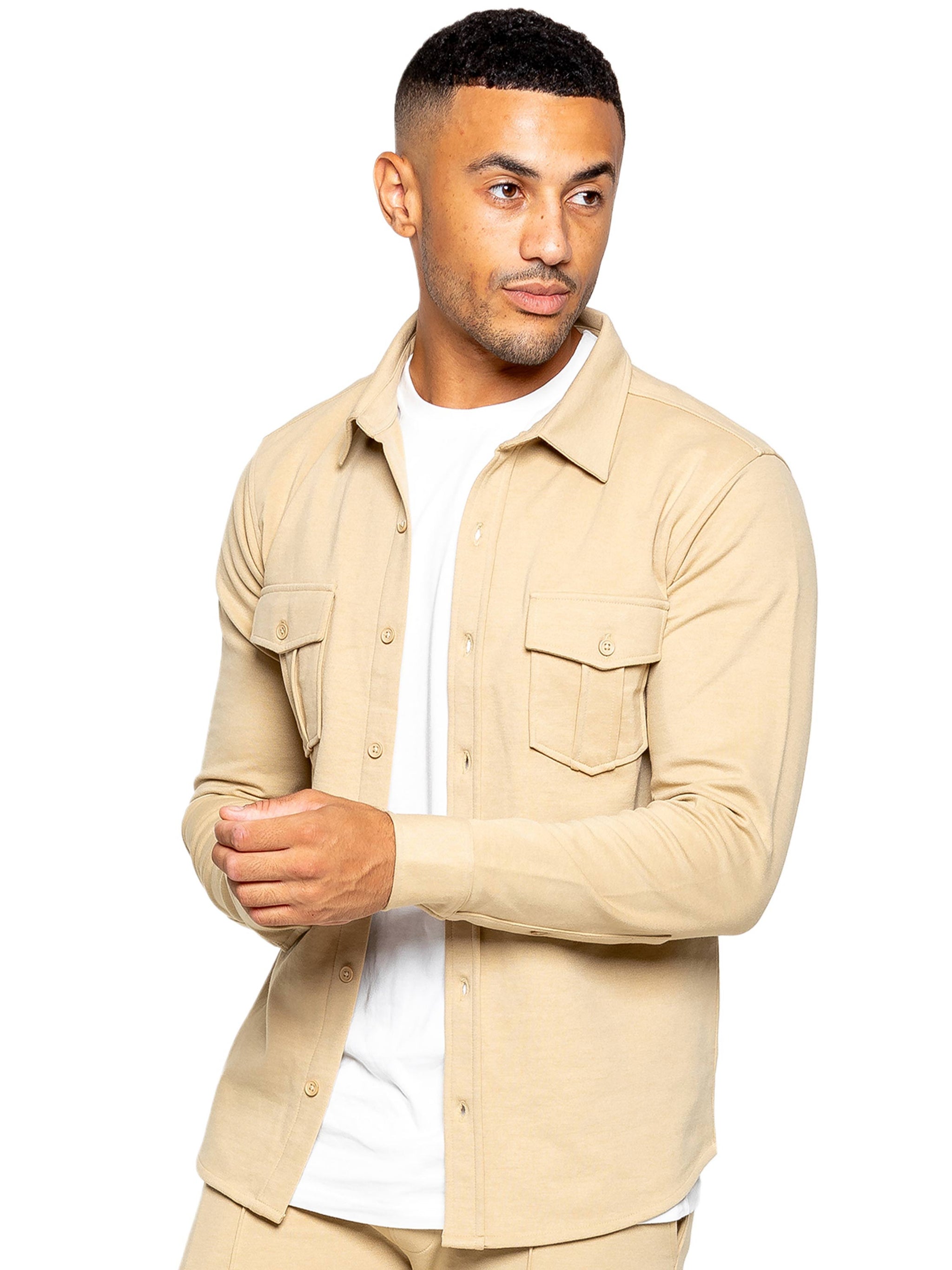 Santino Casual Overshirt - Stone – ENZO Jeans