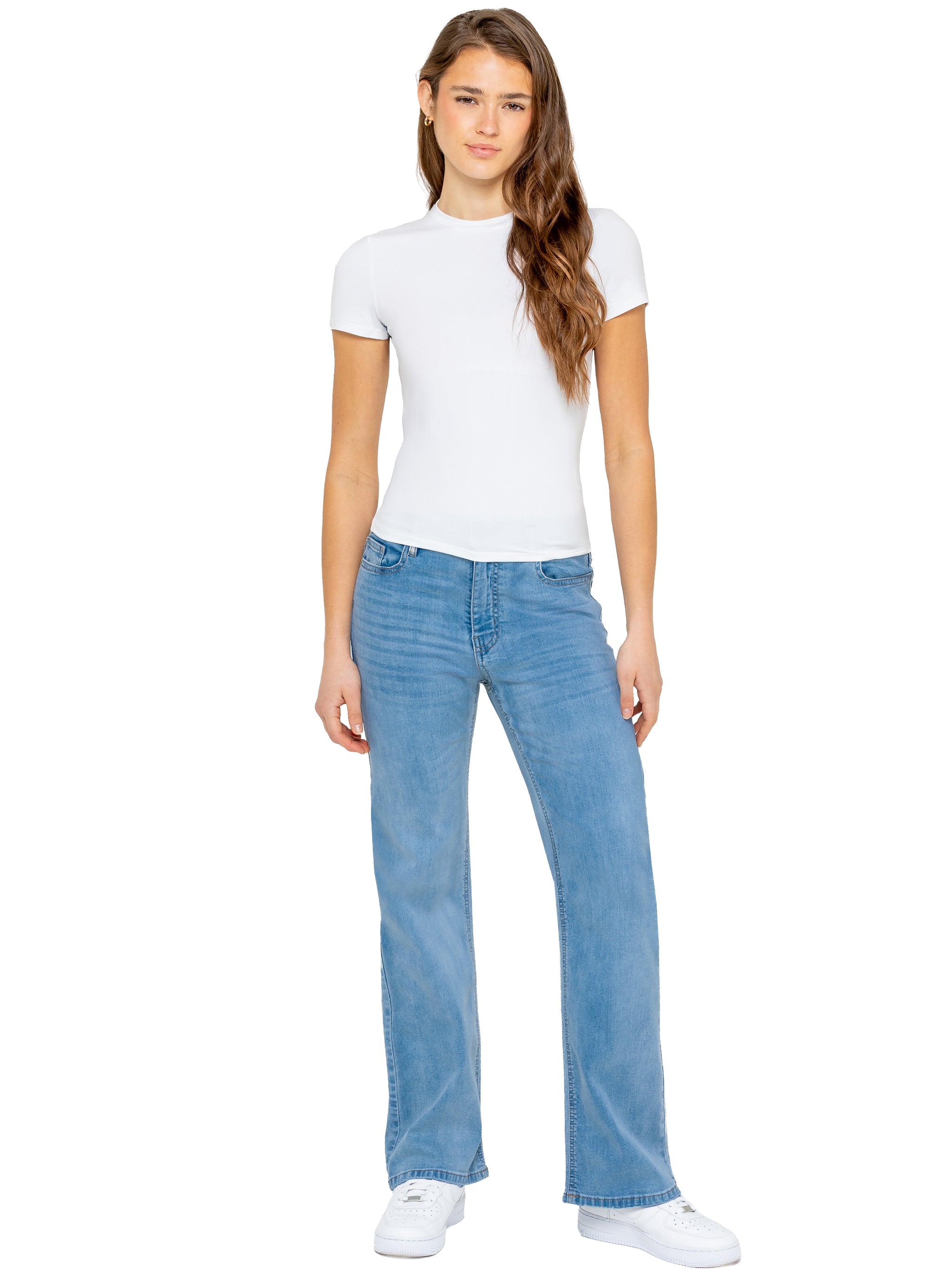Jeans Droit Femme Enzo Taille Haute - Tailles 8 à 20, En Coton élasthanne, Neuf Avec étiquettes