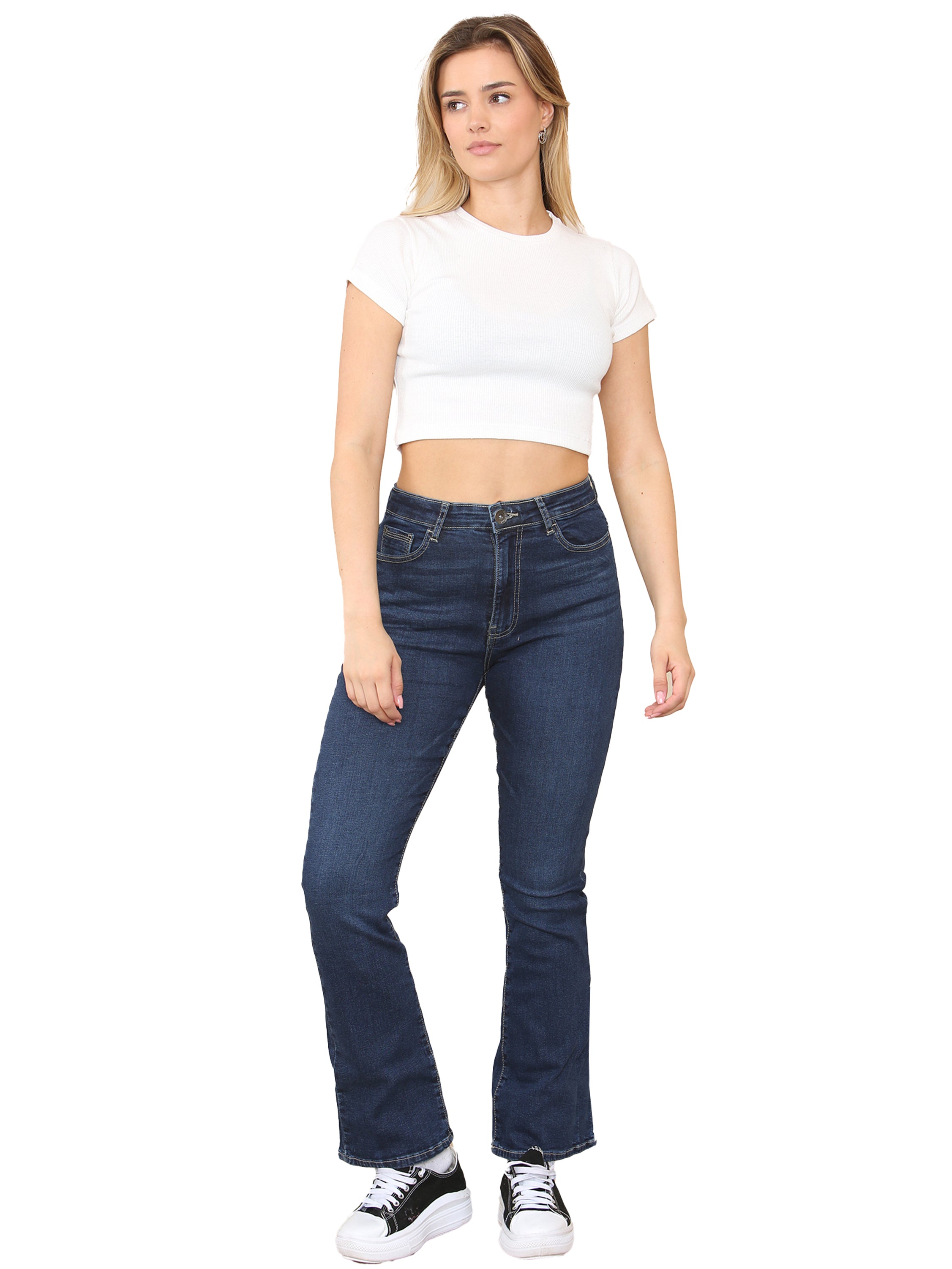 Lyla Bootcut Stretch Jeans Blue – ENZO Jeans - Main Image