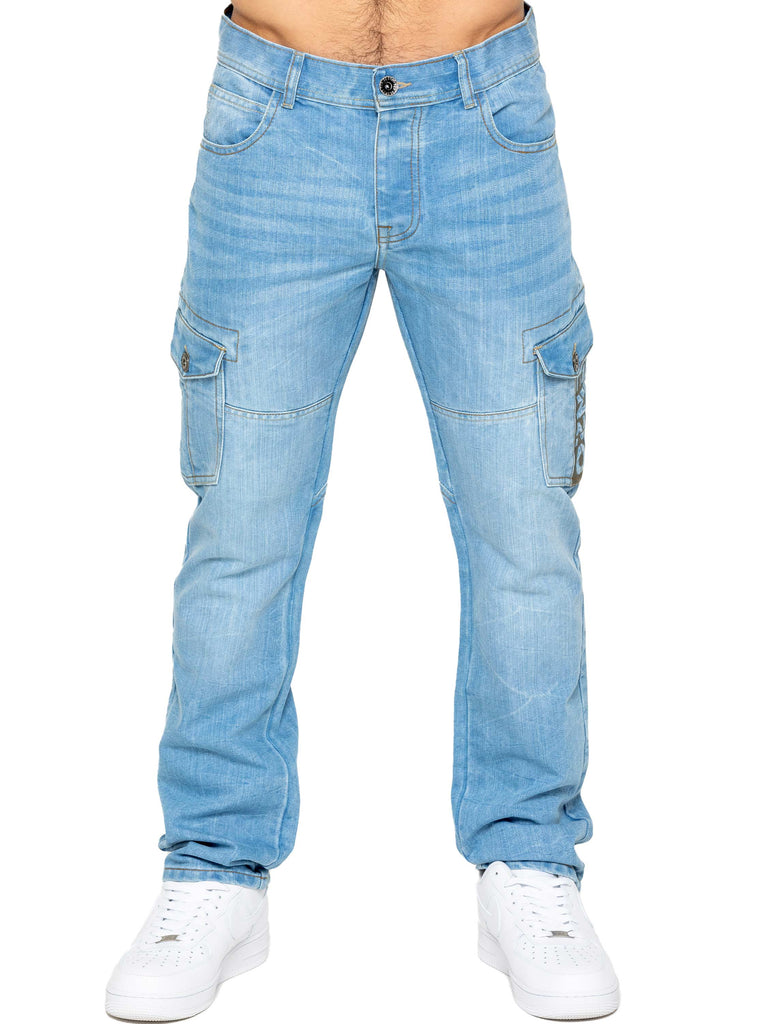 Enzo Jeans Homme Coupe Droite Fuselée – Confort Et Style Intemporel En Denim Bleu Indigo