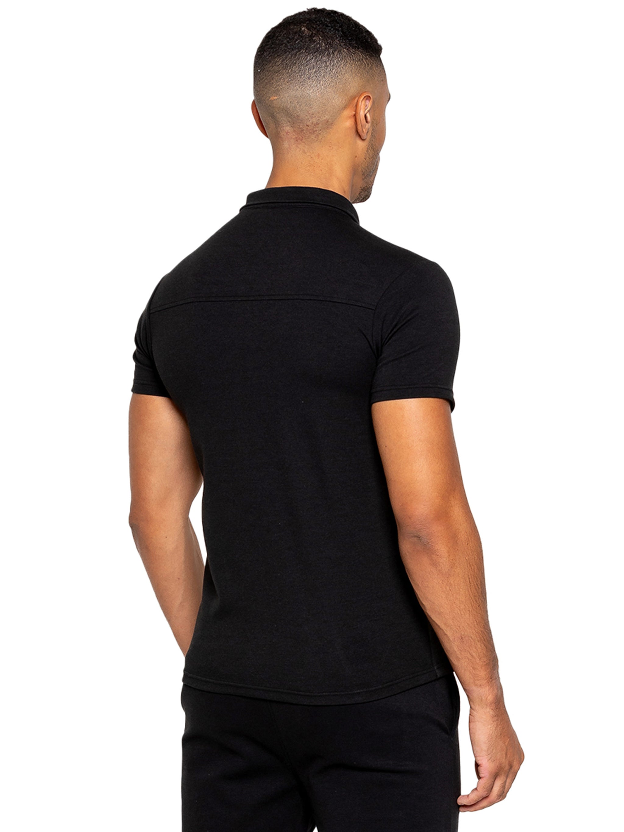 Karson Zip Polo Shirt - Black – ENZO Jeans