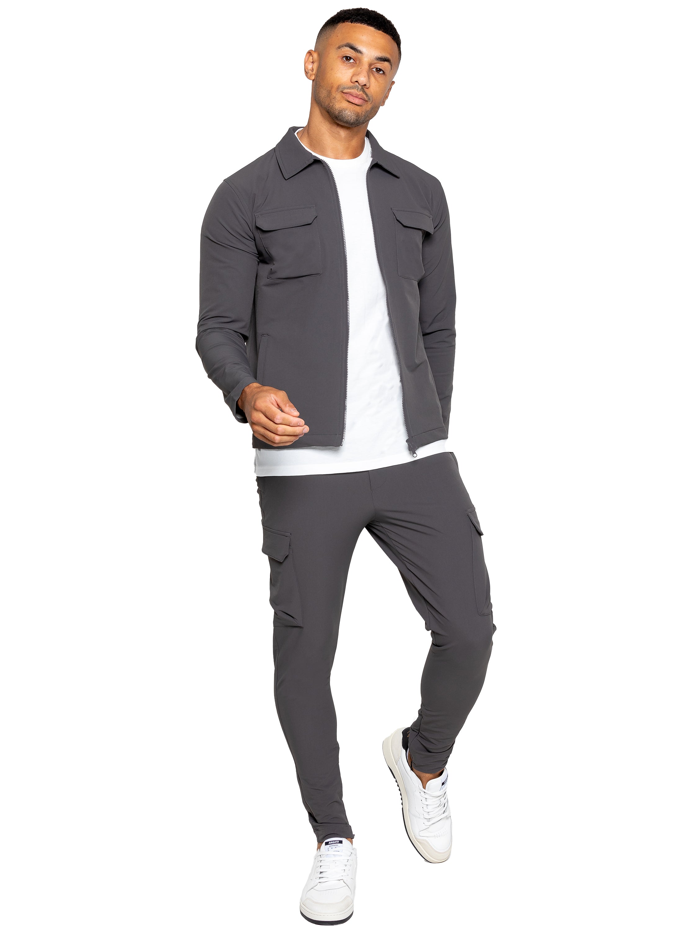 Santiago Stretch Cargo Jacket and Pants Set - Grey – ENZO Jeans