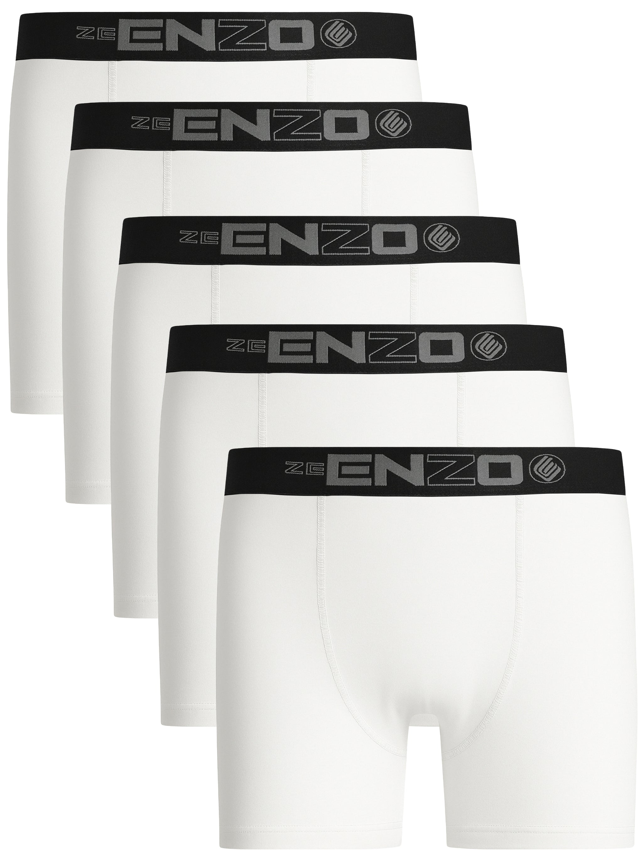 Mens 5 Pack Boxers - White – ENZO Jeans
