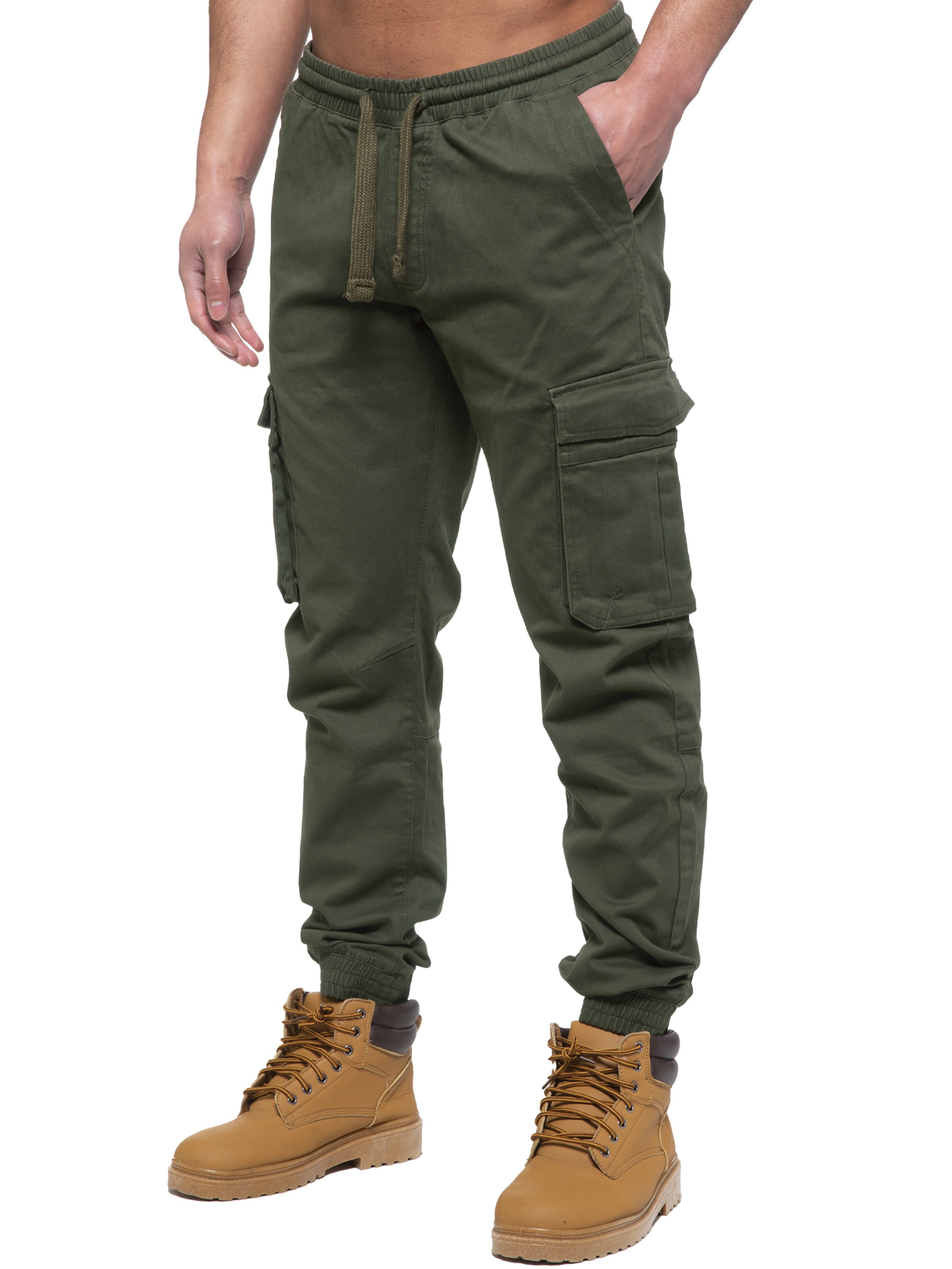 Brayden Cuffed Cargo Pants - Khaki – ENZO Jeans