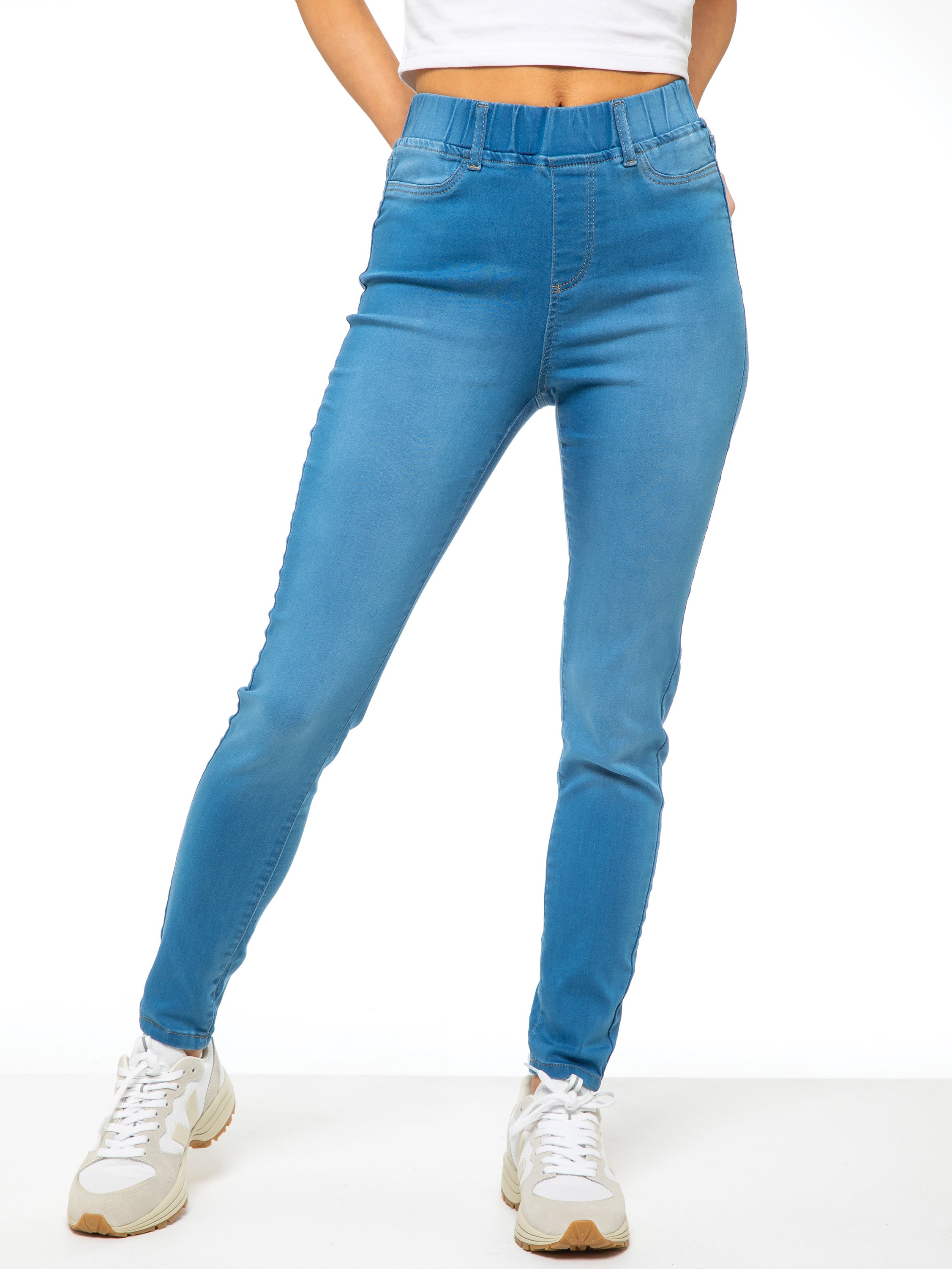 Shascullfes Melody Blu Lavato Strappato Sollevamento Jeggings Push Up Culo Bottino Femminile Va Media Jeans Pantaloni Da Donna - Foto 2