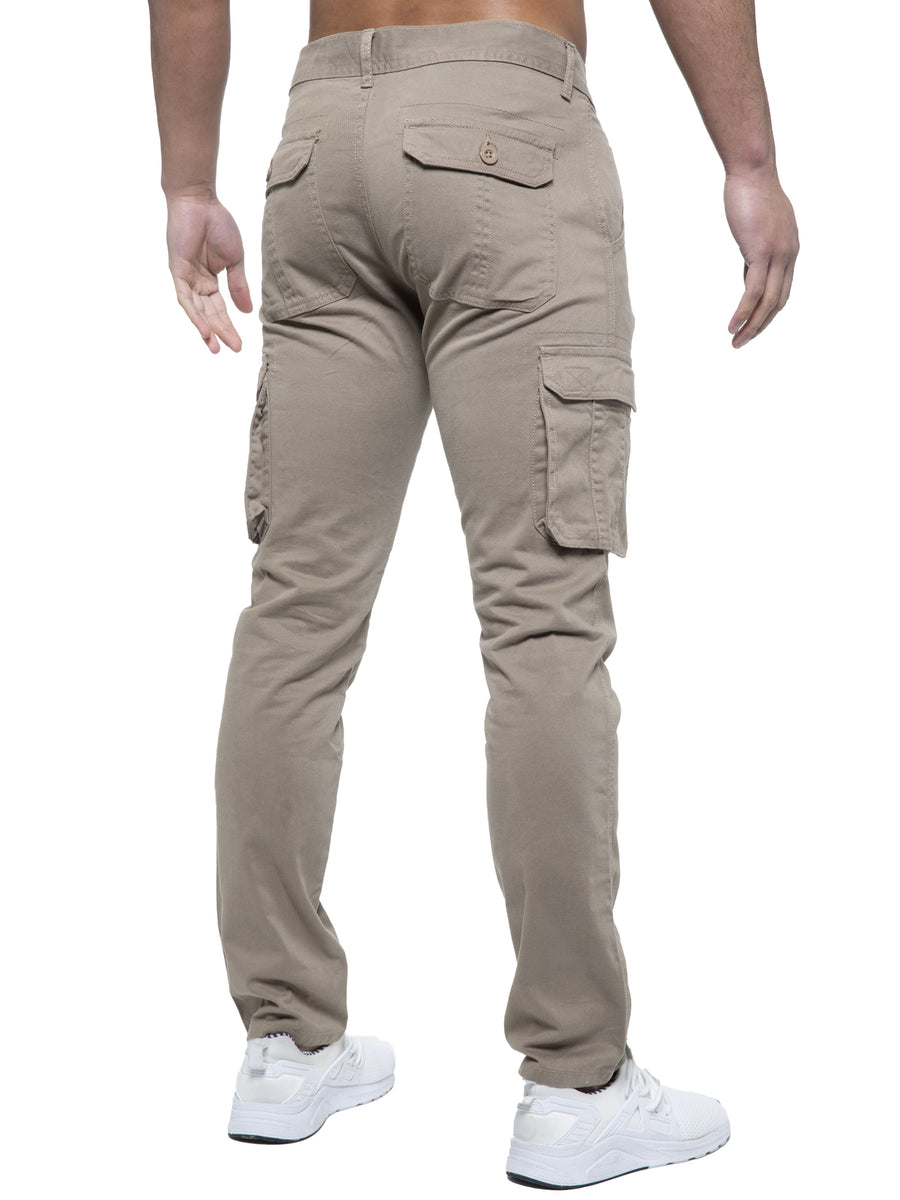 Rhys Cotton Cargo Trousers - Beige – ENZO Jeans