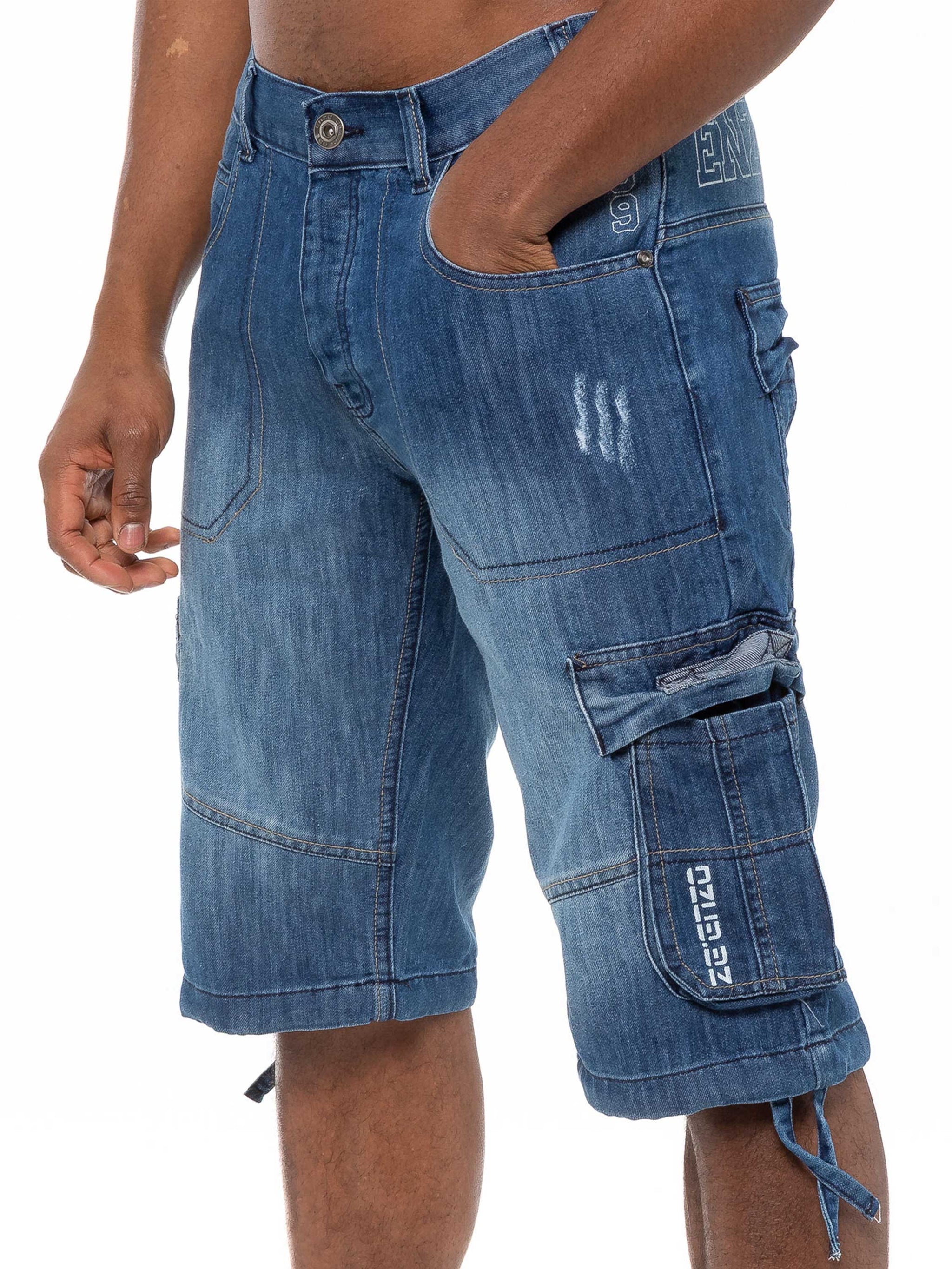 Conrad Denim Cargo Shorts - Blue – ENZO Jeans